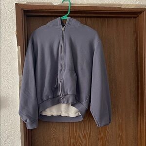 Hollister Heather Gray Sherpa-Lined Hoodie
